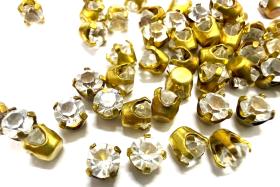 Swarovski Crystal unfoiled 16ss Vintage Setting, Brass Jewelry Supplies