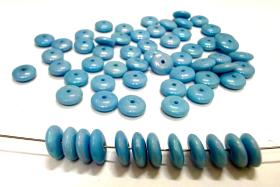 7mm Turquoise AB Czech Glass Rondelle Beads, Flat Disc Spacers