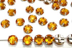 Vintage Swarovski Crystal Topaz Montees, 34ss Silver Plated Settings