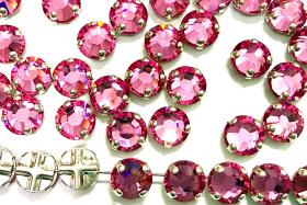 Vintage Swarovski Crystal Rose Montees, 34ss Silver Plated Settings