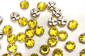 Vintage Swarovski Crystal Light Topaz Rose Montees, 34ss Silver Plated Settings
