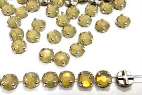 Vintage Swarovski Crystal Sand Opal Rose Montees, 34ss Silver Plated Settings