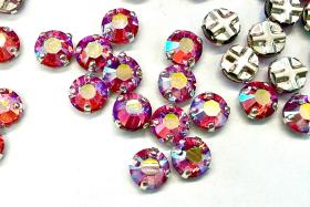 Vintage Swarovski Crystal Rose AB Rose Montees, 30ss Silver Plated Setting